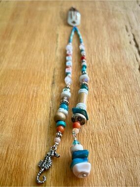 Boho Hair Beads-Handmade Hair Jewelry-Natural Materials-Coastal Collection-C2